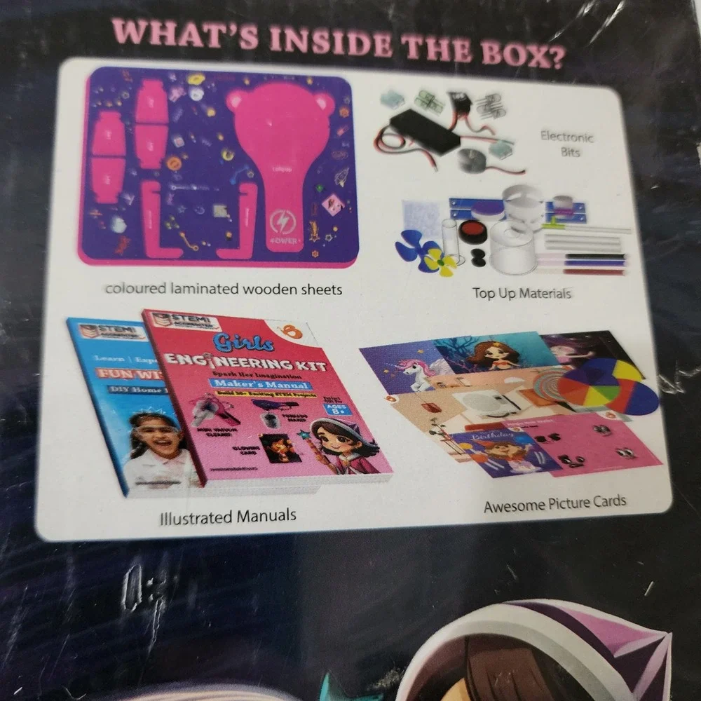 Butterfly Edufields Girls Engineering Kit 100+ STEM Projects Ages 8+ 521 New